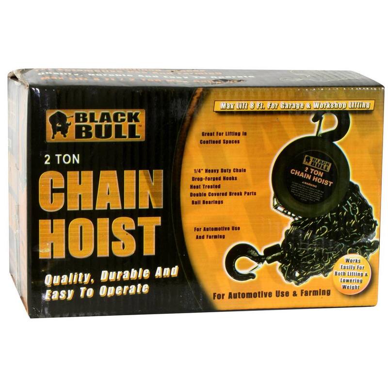 BLACK BULL 2-Ton Heavy-Duty Chain Manual Hoist - 807356