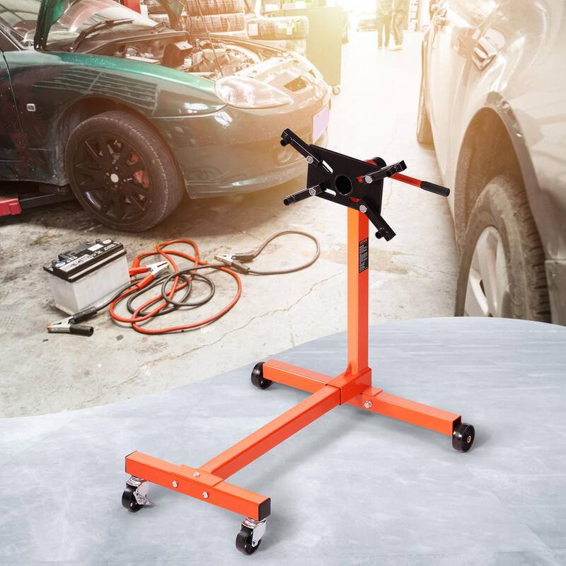 VEVOR Rotating Engine Stand 750 lbs. Load Cast Iron Motor Hoist Dolly with 360° Adjustable Head 4-Caster 4 Arms for Vehicle - YDXZSF750LBS4870PV0