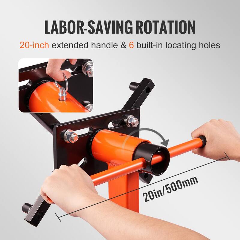 VEVOR Rotating Engine Stand 750 lbs. Load Cast Iron Motor Hoist Dolly with 360° Adjustable Head 4-Caster 4 Arms for Vehicle - YDXZSF750LBS4870PV0