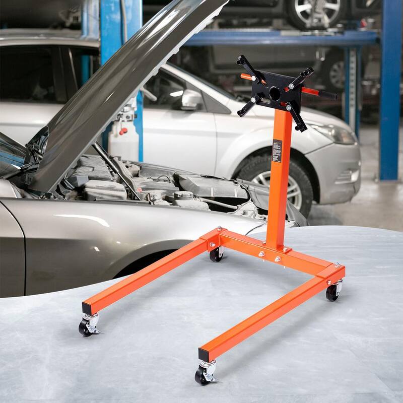 SKYSHALO Engine Stand, 1300lbs. (3/5Ton) Rotating Engine Motor Stand with 360 Degree Adjustable Head, Cast Iron Motor Hoist Dolly - YDXZSFDJZJL4UDXZJV0-0718