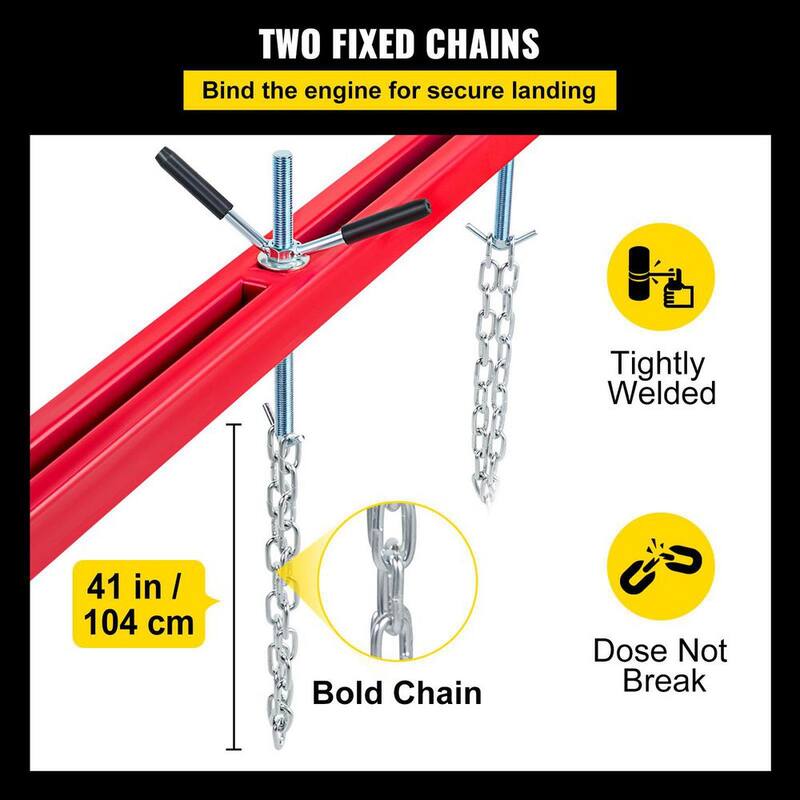 SKYSHALO Engine Hoist 2 Point Lift Holder Hoist Dual Hooks, Engine Hoist Keeps Engine Stable for Home Garages & Auto Repair Shop - FDJZCG1100LBSJTOPV0-0718