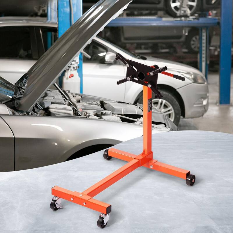 SKYSHALO Engine Stand, 750 lbs. (3/8 Ton) Rotating Engine Motor Stand with 360 Degree Adjustable Head Cast Iron Motor Hoist Dolly - YDXZSF750LBS4870PV0-0711