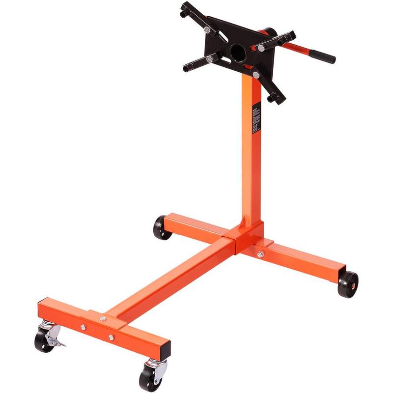 SKYSHALO Engine Stand, 750 lbs. (3/8 Ton) Rotating Engine Motor Stand with 360 Degree Adjustable Head Cast Iron Motor Hoist Dolly - YDXZSF750LBS4870PV0-0711