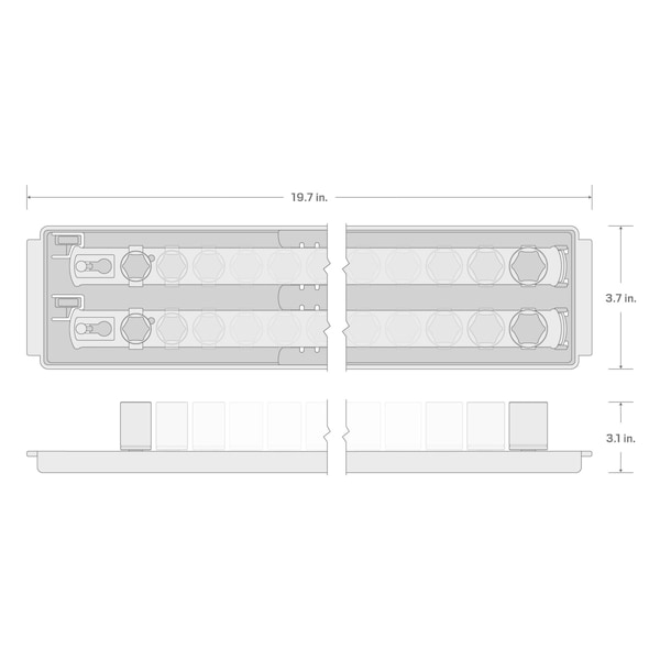 Tekton 1/2 Inch Drive 6-Point Impact Socket Set with Rails, 21-Piece (5/16-1-1/2 in.) - SID92102