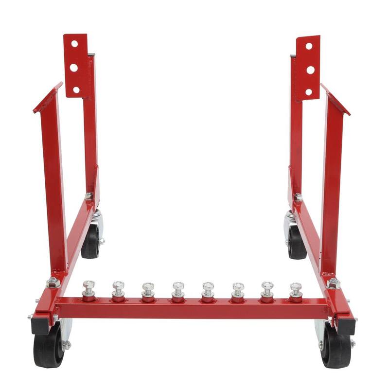 Karl home 1000 lbs. Auto Engine Cradle Stand for Chevrolet Chevy V8 Red - 889643053389
