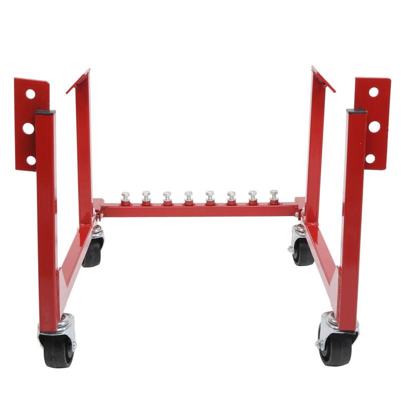 Karl home 1000 lbs. Auto Engine Cradle Stand for Chevrolet Chevy V8 Red - 889643053389