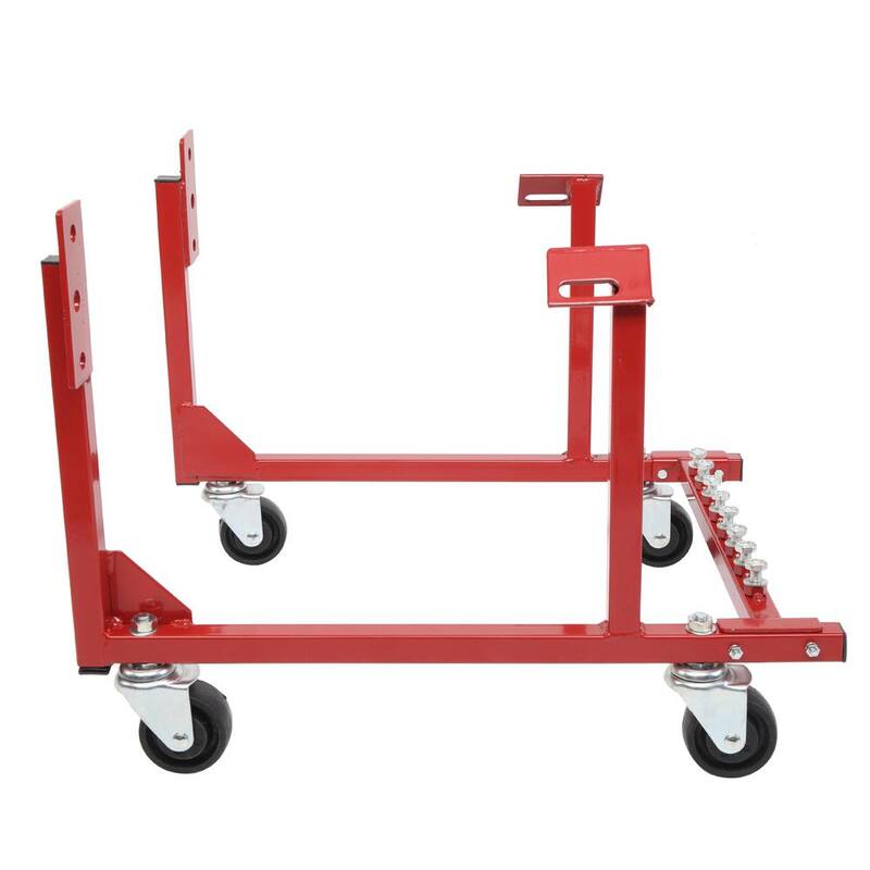 Karl home 1000 lbs. Auto Engine Cradle Stand for Chevrolet Chevy V8 Red - 889643053389