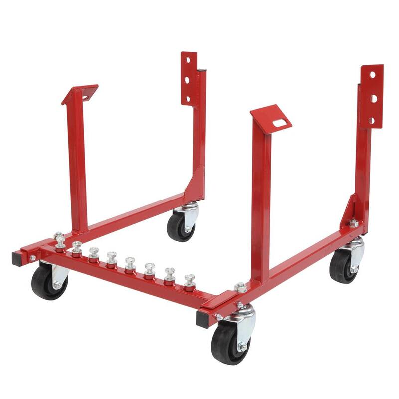Karl home 1000 lbs. Auto Engine Cradle Stand for Chevrolet Chevy V8 Red - 889643053389