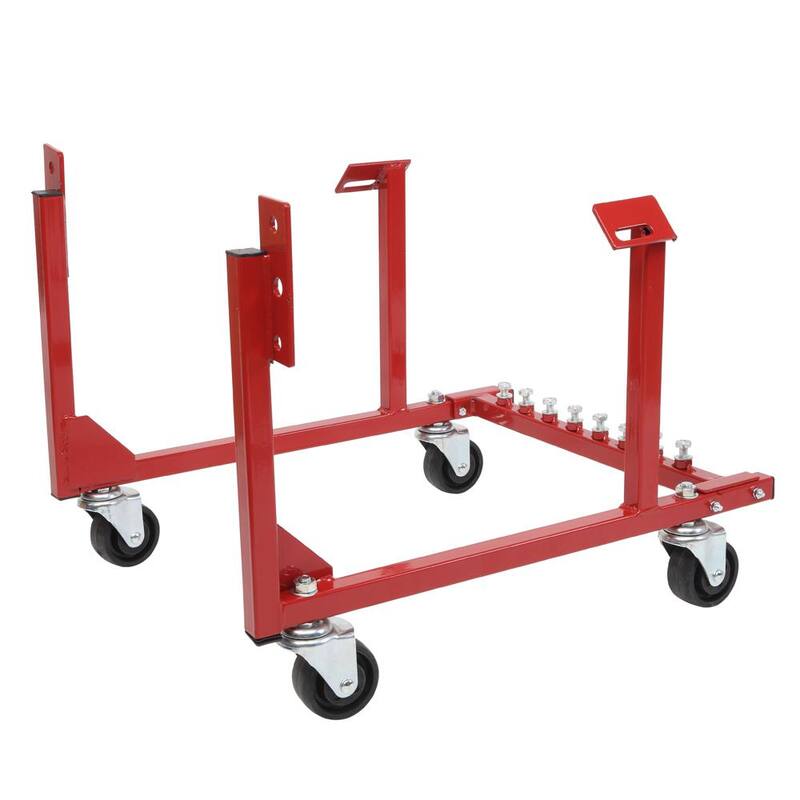 Karl home 1000 lbs. Auto Engine Cradle Stand for Chevrolet Chevy V8 Red - 889643053389