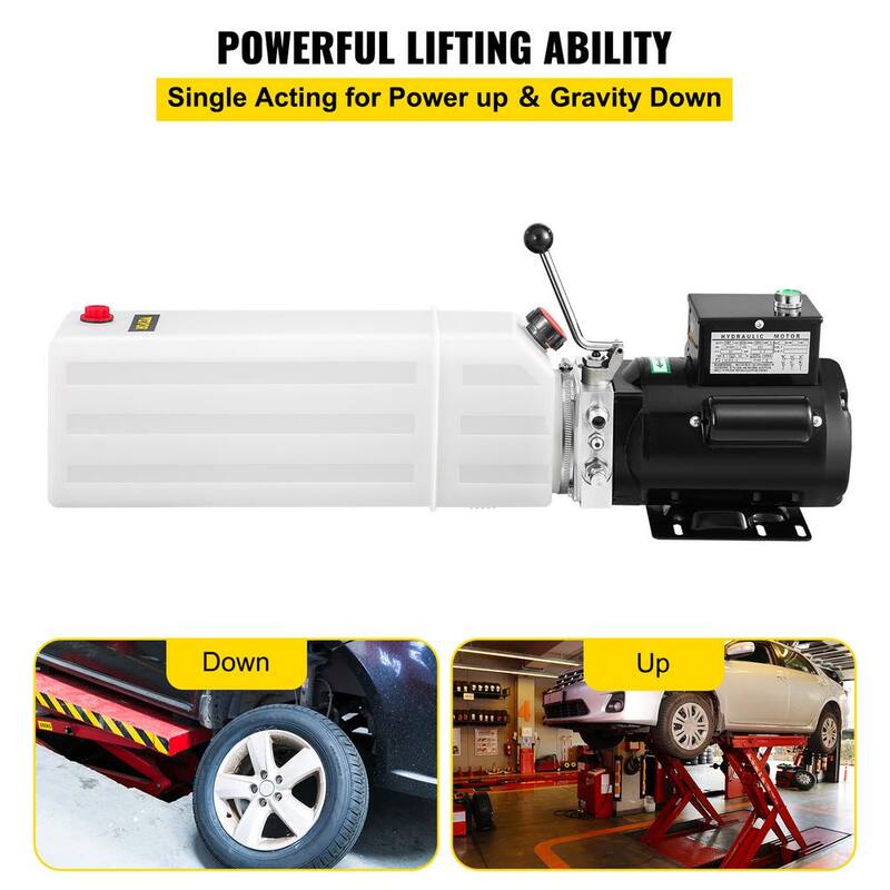VEVOR Hydraulic Pump 2.2KW Car Lift Hydraulic Power Unit Hydraulic Power Pack 220V 3HP 50HZ 2750 PSI with 6L Plastic Reservoir - QCJSQSLK000000001V0-0812