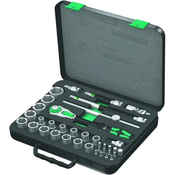 Wera 1/2" Drive Ratchet Set Torx(R), Metric 37 Pieces 10 mm to 32 mm , Chrome - 05003645001