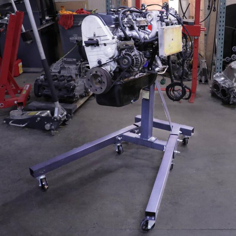 RANGER RES-1TF 2,000 lb. Capacity Folding Engine Stand with Swivel Casters and 360-Degree Rotating Head - 5150470