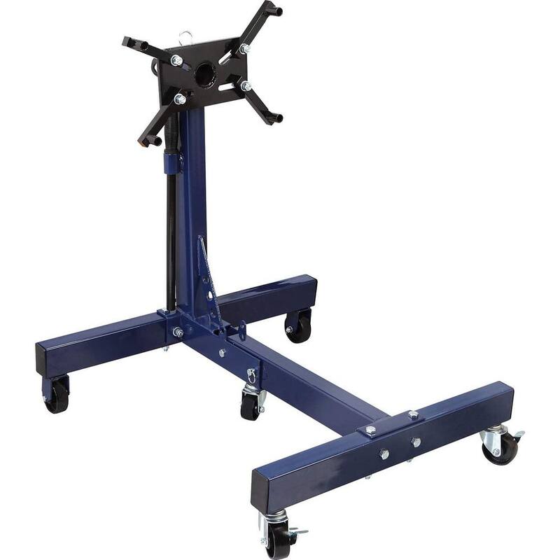 TCE 1,500 lbs Steel Rotating Engine Stand with 360 Degree Rotating Head and Folding Frame, Blue - AT26801U