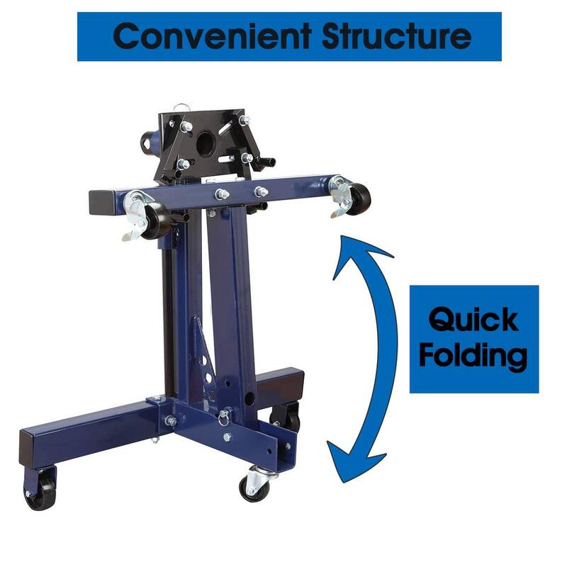TCE 1,500 lbs Steel Rotating Engine Stand with 360 Degree Rotating Head and Folding Frame, Blue - AT26801U