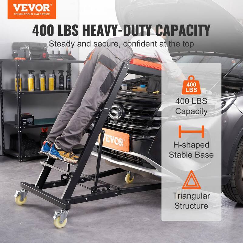 VEVOR Automotive Topside Creeper Engine Creeper 42.5 in. to 64.8 in., 400 lbs. Capacity 4 Swivel Caster Wheels, Foldable - FDJXCTYHXHX4JM9BNV0
