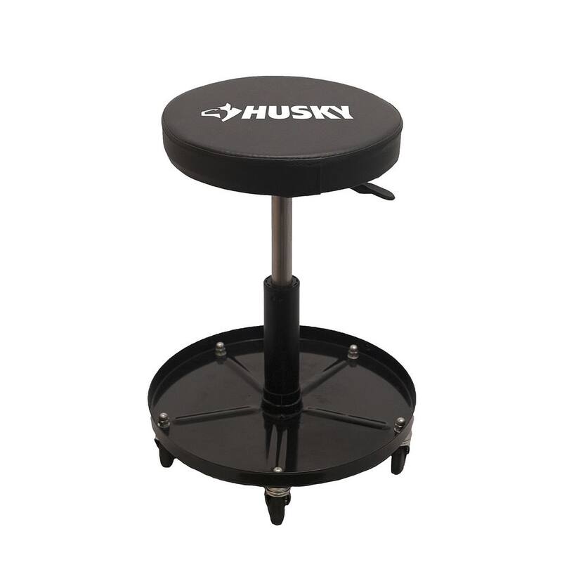 Husky Pneumatic Adjustable Creeper Seat with 15 in. Tool Storage Tray - HPL4803-DIP