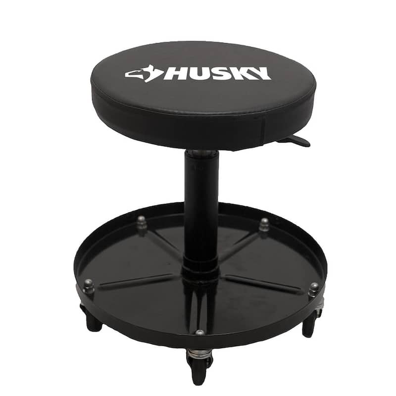 Husky Pneumatic Adjustable Creeper Seat with 15 in. Tool Storage Tray - HPL4803-DIP