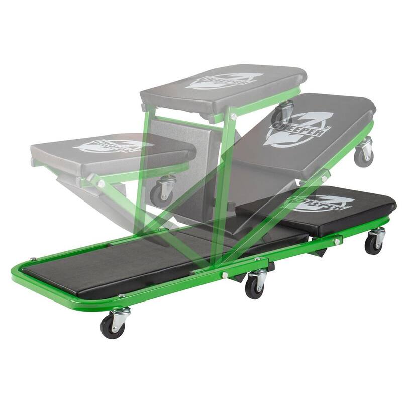 Pro-Lift Z Creeper Black/Green 2-in-1 Creeper and Seat 36 in. with 6-Casters and 300 lbs. Capacity - C-2036DG