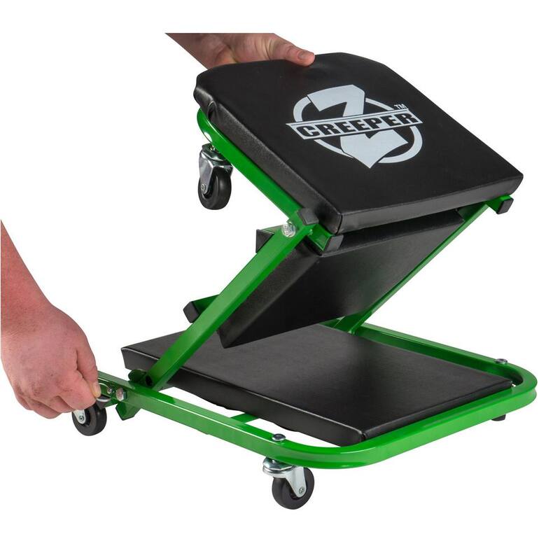 Pro-Lift Z Creeper Black/Green 2-in-1 Creeper and Seat 36 in. with 6-Casters and 300 lbs. Capacity - C-2036DG