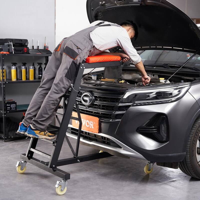 VEVOR Automotive Topside Creeper Adjustable Height 49.6 in. to 75.6 in., 400 lbs. Capacity High Creeper 4 Caster Foldable - FDJXCTYIXIX4SJCLPV0