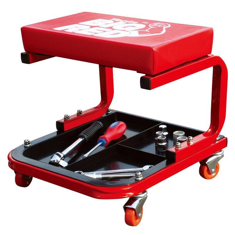 Big Red 250 lbs. 14.4 in. L Rolling Mechanic Creeper Seat with Tool Tray - TR6300