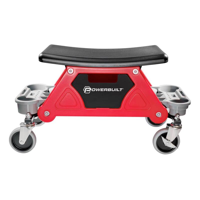 Powerbuilt Heavy-Duty Rolling Mechanics Creeper Seat with Storage Trays - 240036