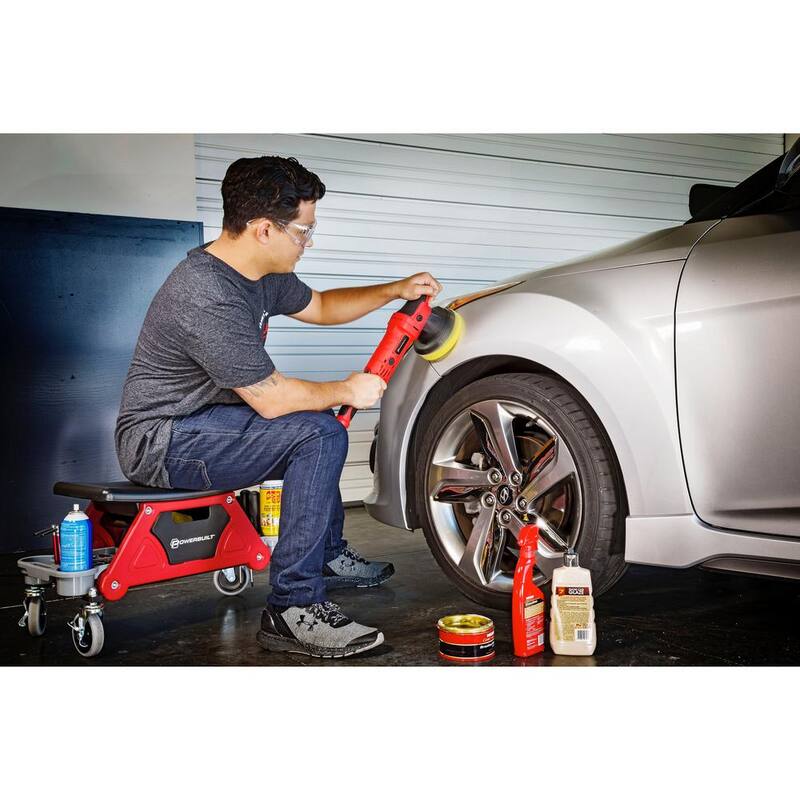 Powerbuilt Heavy-Duty Rolling Mechanics Creeper Seat with Storage Trays - 240036