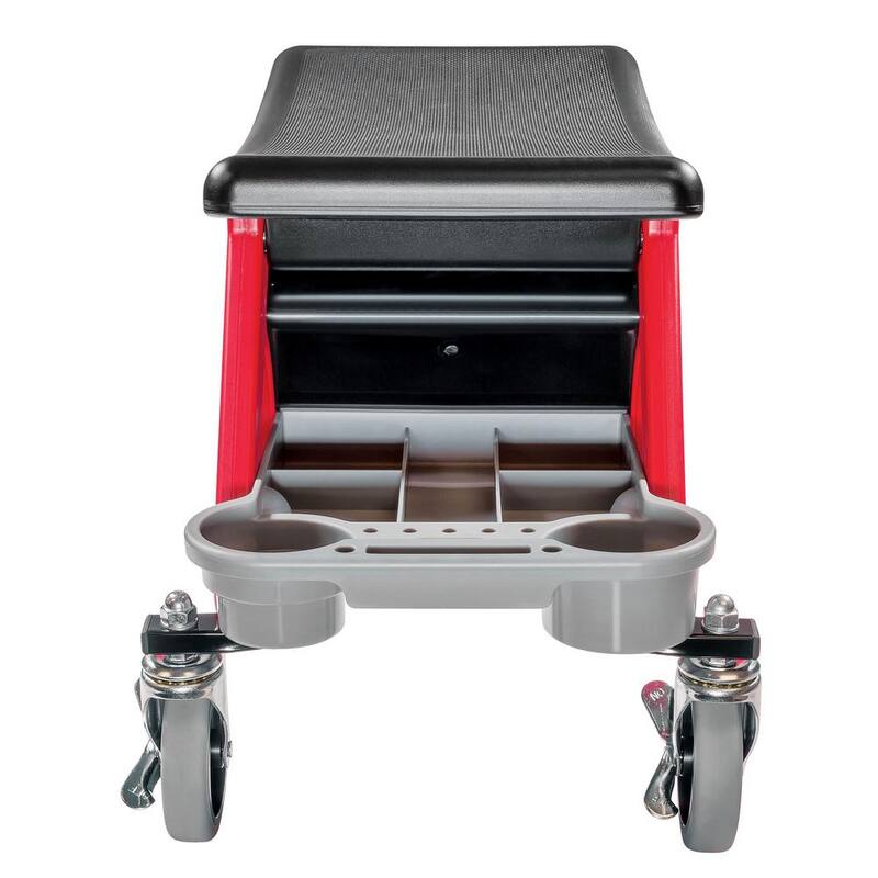 Powerbuilt Heavy-Duty Rolling Mechanics Creeper Seat with Storage Trays - 240036