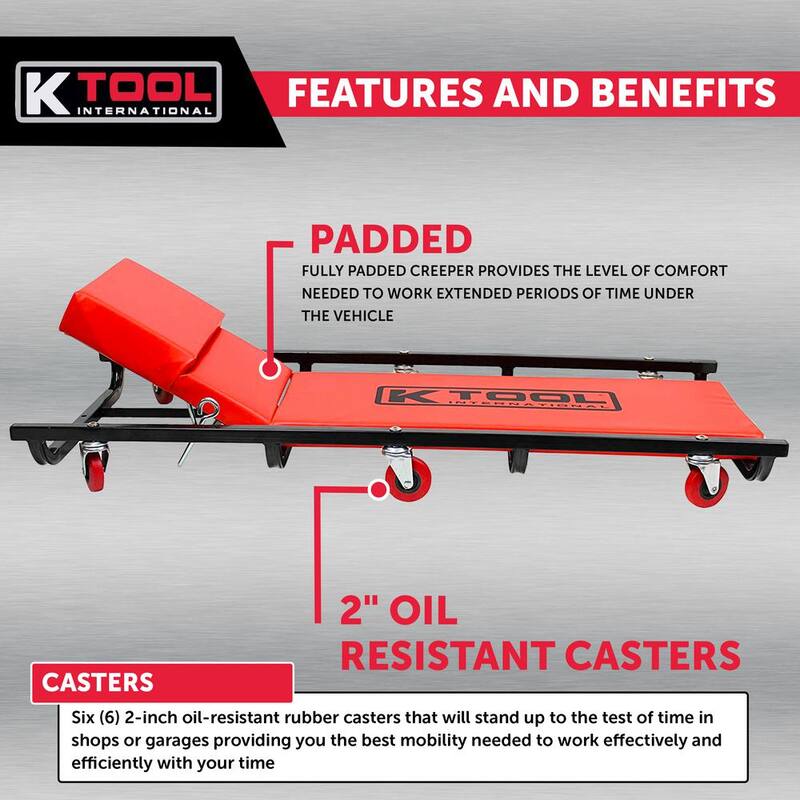 K Tool International 40 in. Metal Frame Creeper - KTI74961