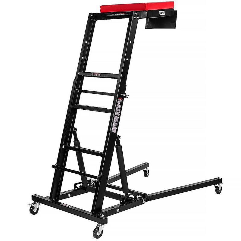 XtremepowerUS Foldable Easy Engine Access Top Side Garage Mechanics Chair Mechanics Creeper Seat - 26508-H1