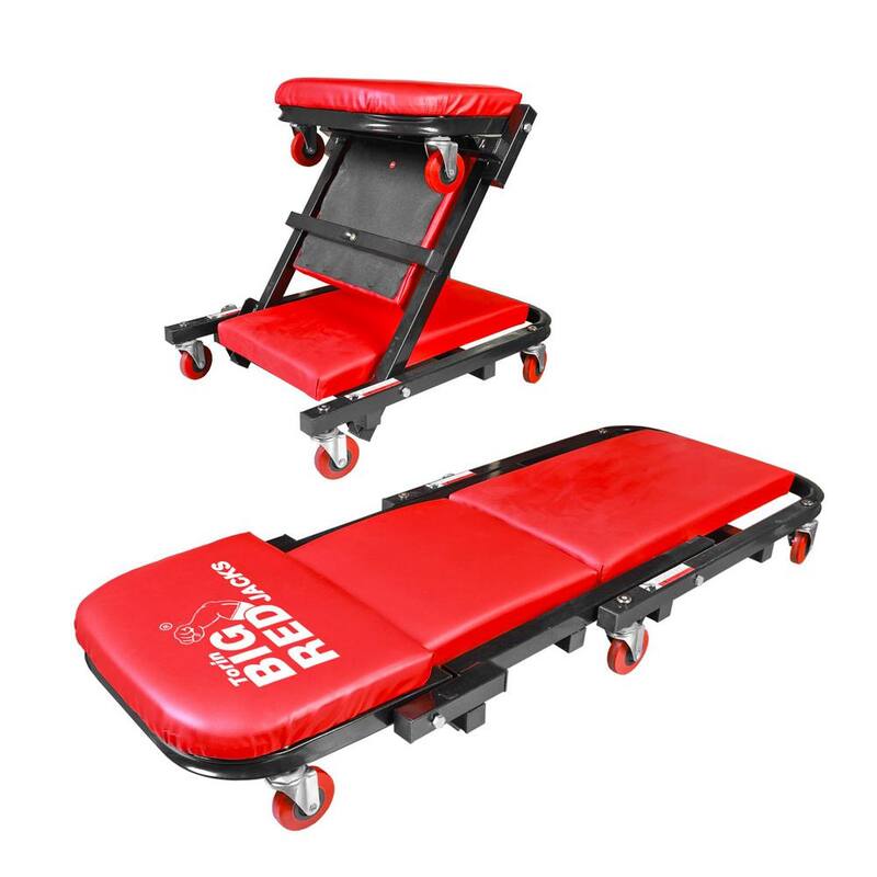 Big Red 40 in. Foldable Z-Creeper Seat, 2-in-1 Garage/Shop Creeper, 330 lbs. Capacity - ATW4015ZR