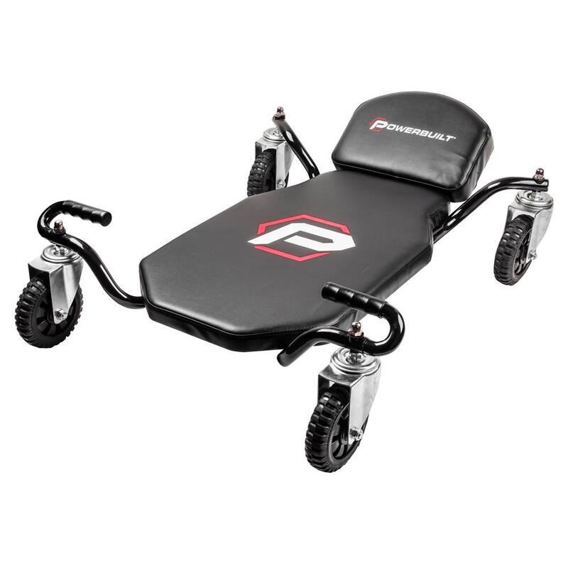 Powerbuilt Big Wheel Overland 300 lb. Capacity Black with Off-Road Wheels Creeper - 642955ECE