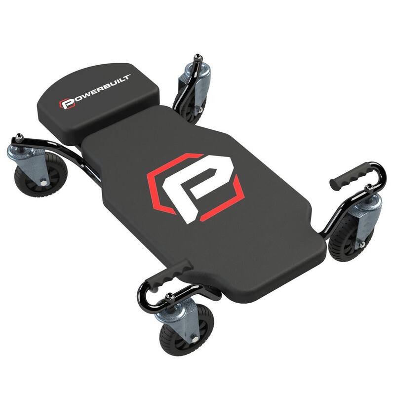 Powerbuilt Big Wheel Overland 300 lb. Capacity Black with Off-Road Wheels Creeper - 642955ECE