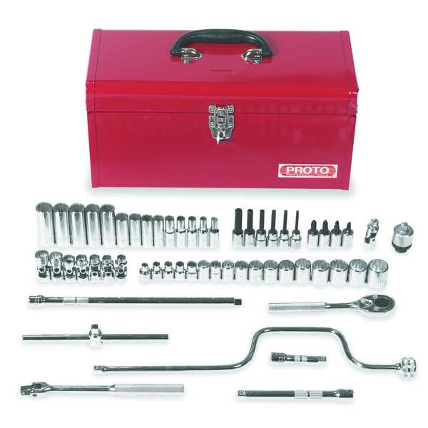 Proto 3/8" Drive Socket Set Metric 57 Pieces 6 mm to 22 mm , Full Polish - J52226A