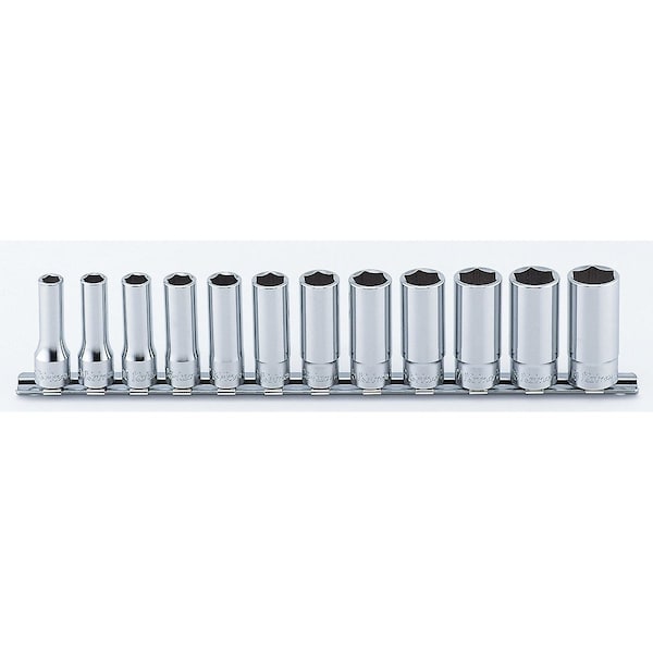 Ko-Ken Socket set 8mm-19mm 6 Point 300mm 12 pieces 3/8 Sq. Drive - RS3300M/12