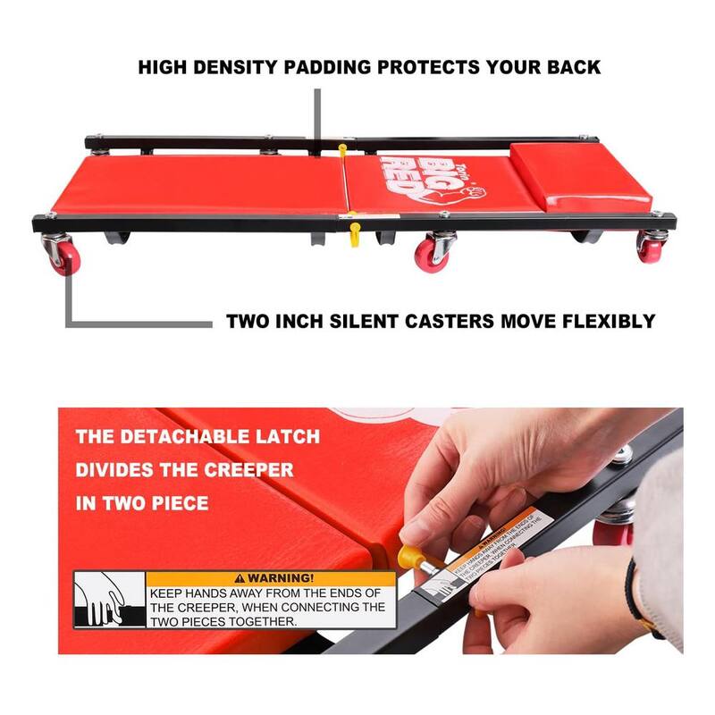 Big Red 250 lbs. 36 in. Detachable Rolling Mechanic Creeper - AR7565B