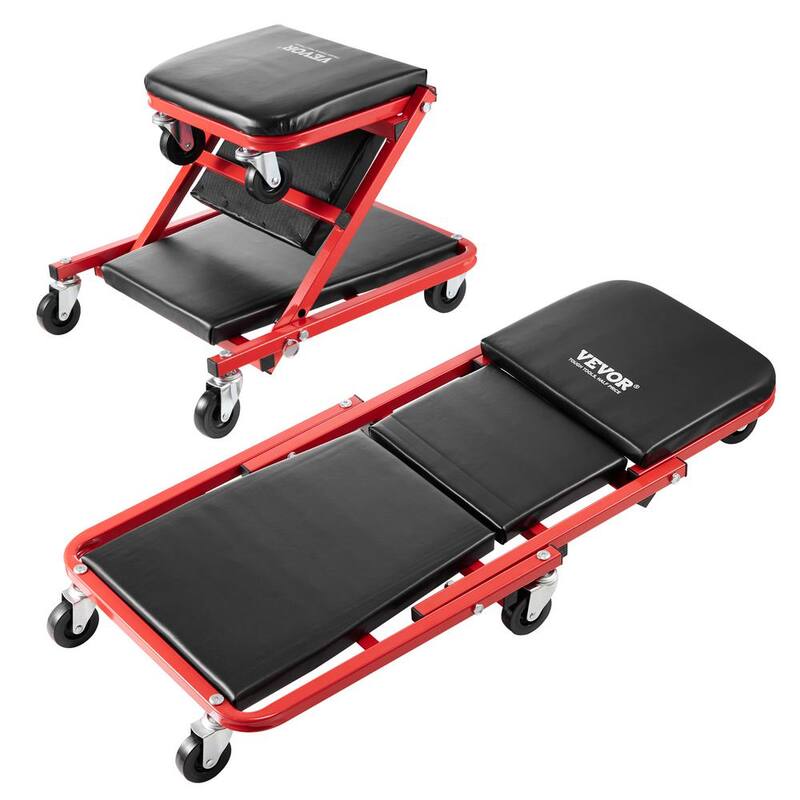 VEVOR Foldable Z Garage Creeper, 36 in., 300 lbs Load Capacity Rolling Folding Mechanic Creeper Stool, with 6 Wheels Tool Tray - KZDXCTBYXJ36A0O8IV0