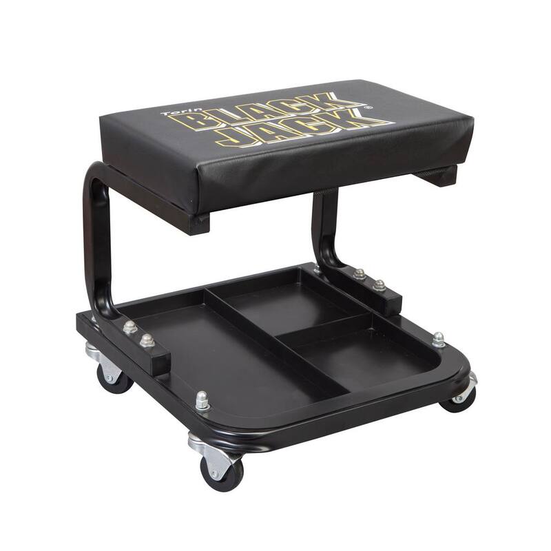 Black Jack 250 lbs. 14.4 in. L Rolling Mechanic Creeper Seat with Tool Tray - TR6100W