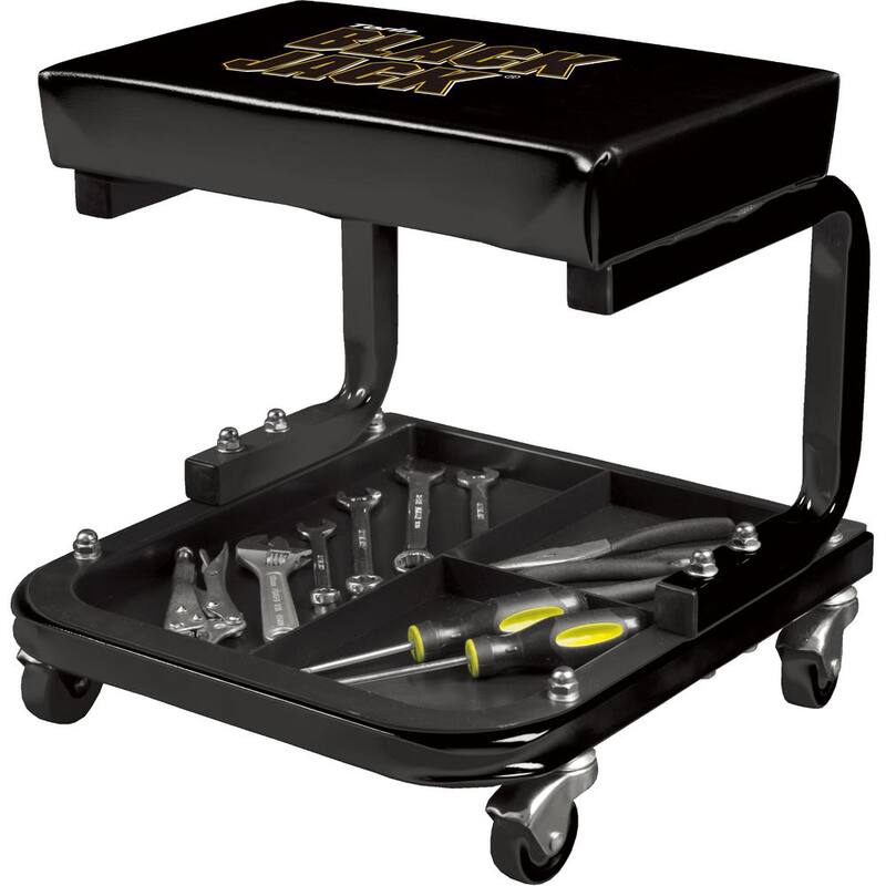 Black Jack 250 lbs. 14.4 in. L Rolling Mechanic Creeper Seat with Tool Tray - TR6100W