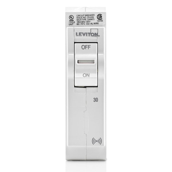 Leviton Circuit Breaker, 30A, 1 Pole, 120V AC, 10kA - LB130-S