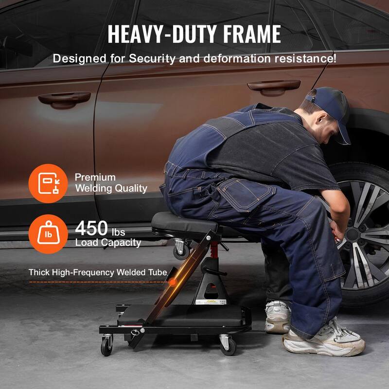 VEVOR Foldable Z Garage Creeper,40 in.,450 lbs. Load Capacity Rolling Folding Mechanic Creeper Stool with 6 Universal Wheels - KZDXCTBYXJ40CJ62RV0