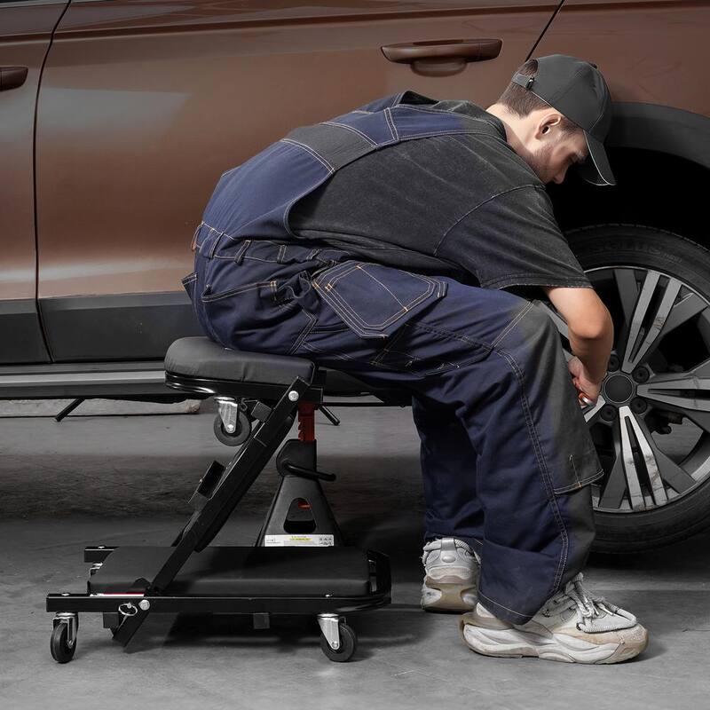 VEVOR Foldable Z Garage Creeper,40 in.,450 lbs. Load Capacity Rolling Folding Mechanic Creeper Stool with 6 Universal Wheels - KZDXCTBYXJ40CJ62RV0