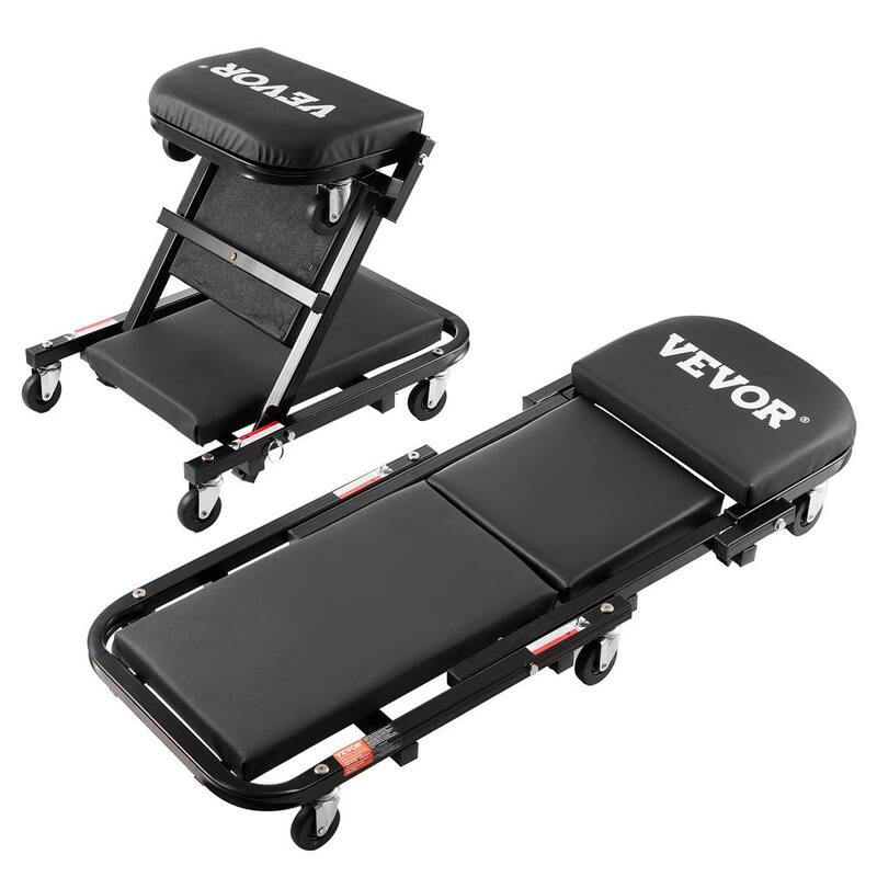 VEVOR Foldable Z Garage Creeper,40 in.,450 lbs. Load Capacity Rolling Folding Mechanic Creeper Stool with 6 Universal Wheels - KZDXCTBYXJ40CJ62RV0