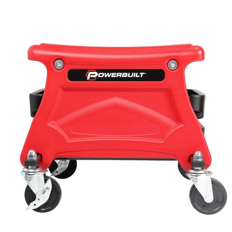 Powerbuilt Heavy-Duty Garage Mechanics Chair Rolling Seat with Storage Trays - 240283