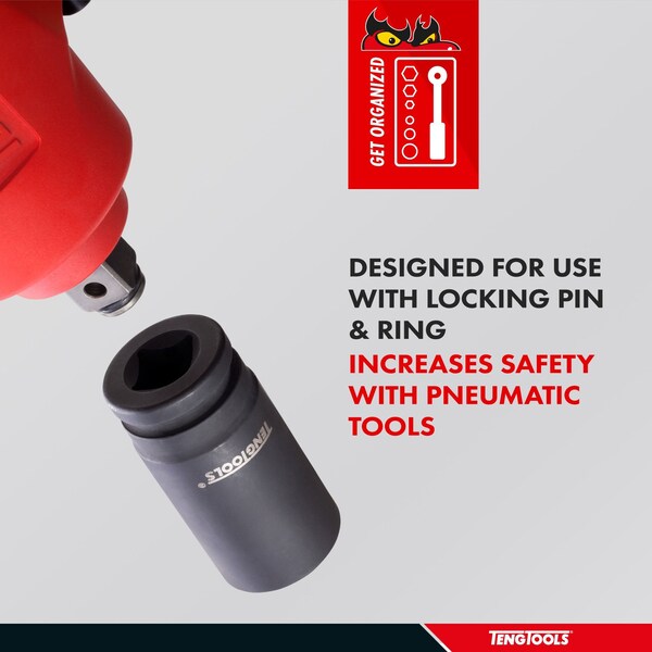 Teng Tools 50mm 3/4 Inch Drive 6 Point Metric Deep Chrome Molybdenum Impact Socket - 940650-C