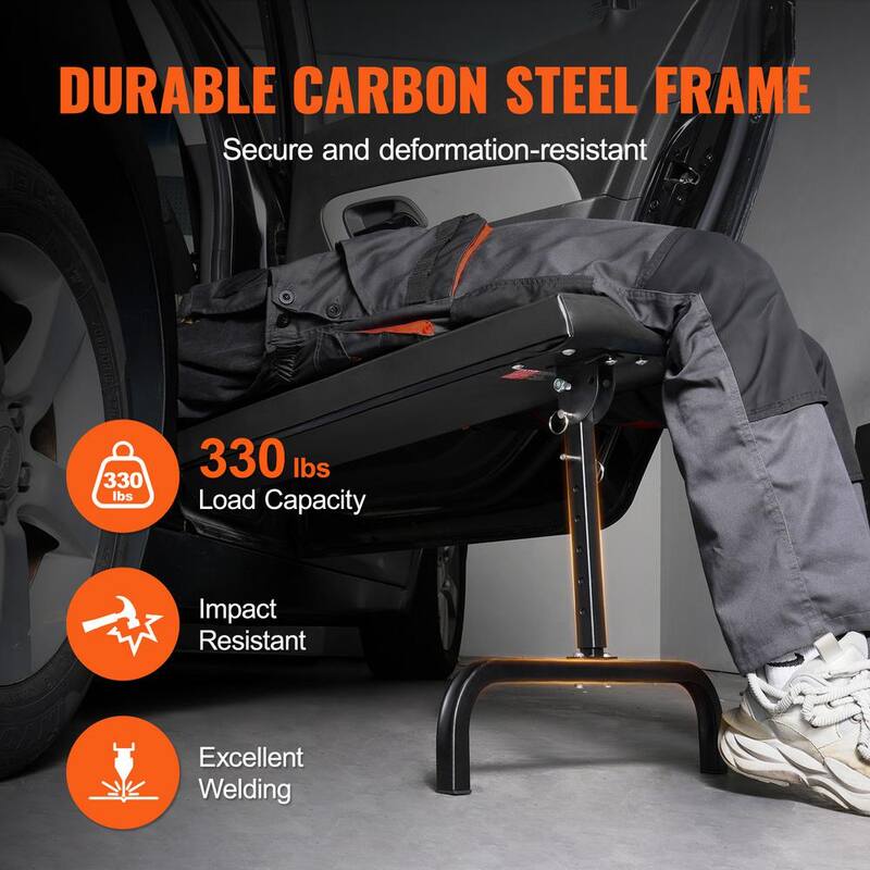 VEVOR Under Dash Creeper,40 in.,330 lbs. Load Capacity Rolling Mechanic Garage Creeper, 20.3-27.4 in. Height Adjustable - JGSXCTBYXJ401EVNVV0