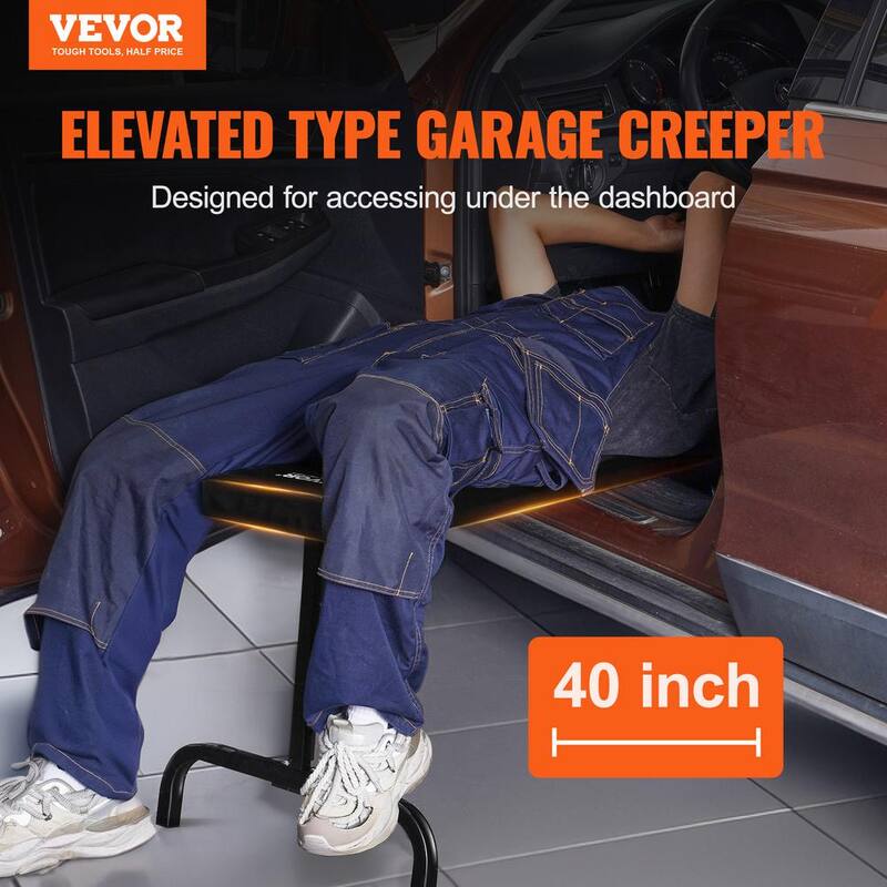 VEVOR Under Dash Creeper,40 in.,330 lbs. Load Capacity Rolling Mechanic Garage Creeper, 20.3-27.4 in. Height Adjustable - JGSXCTBYXJ401EVNVV0