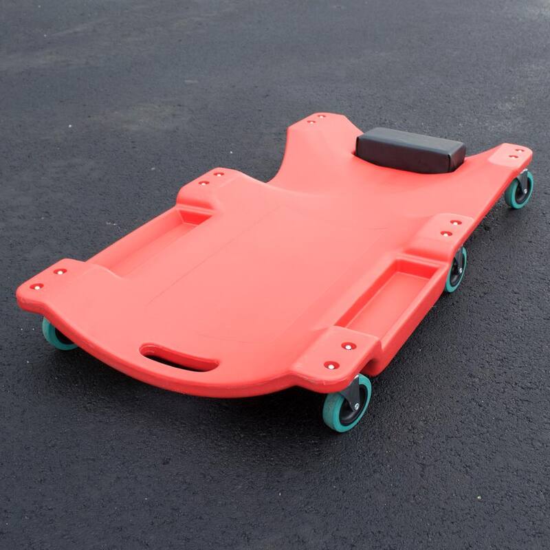 BLACK BULL 40 in. 250 lbs. Capacity Red Mechanics Creeper Seat with 6 Wheels - 806311