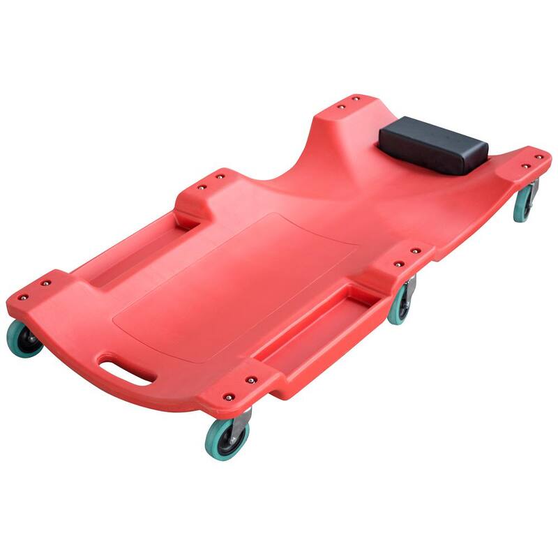 BLACK BULL 40 in. 250 lbs. Capacity Red Mechanics Creeper Seat with 6 Wheels - 806311