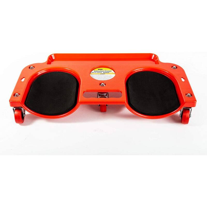 MaxxHaul Rolling Knee Creeper/Pads with ABS High-Impact Frame, 5 Swivel Castors, Tool Tray and Holder (1-Pack) - 80748
